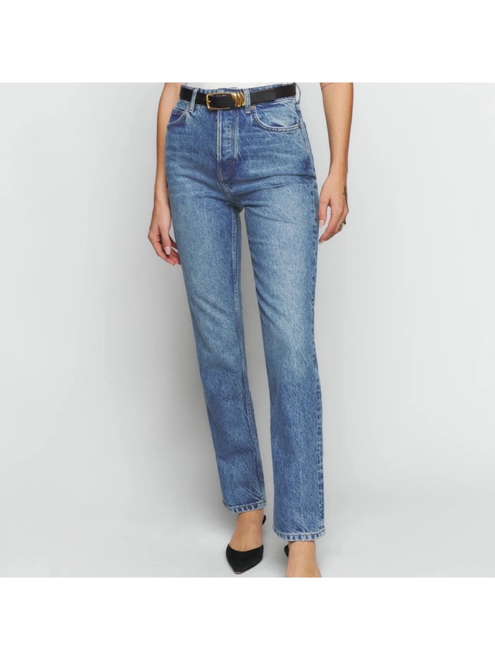 Classic High-Rise Straight Leg Jeans - Blue